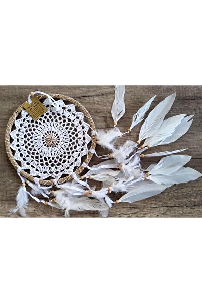 Hd Marketim Hdmarketim Düş Kapanı Dreamcatcher Kuş Tüyü Duvar Süsü %100 Pamuk Elişi