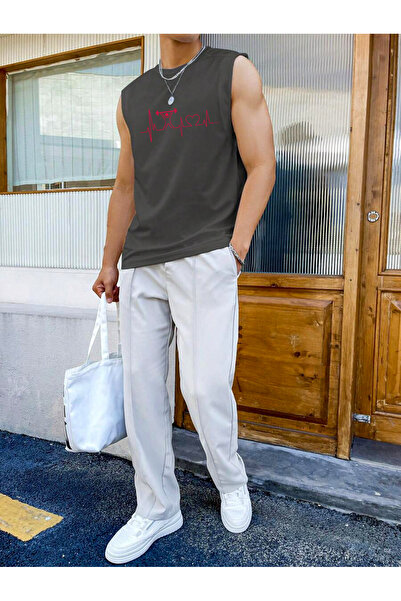 Cosmo Style Fitness Printed Unisex Regular Sleeveless Oversize Crew Neck Athl...