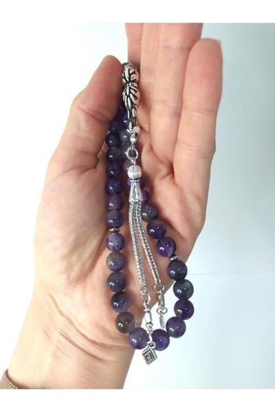 Hd Marketim Tesbih Ametist Doğal Taş Tespih Dini İslami Çakra 8 mm