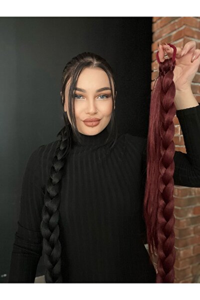 Suzan Peruk Saçına Ör ve Çık Uzun Örgü At kuyruğu Postiş saç modeli PonyTail ...