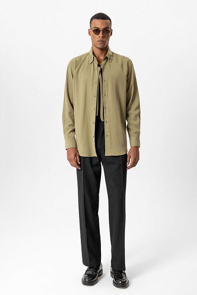 Antioch Khaki Technical Regular Fit Men's Shirt
