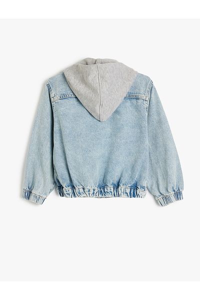 Koton Hooded Pocket Cotton Bomber Jeans Jacket