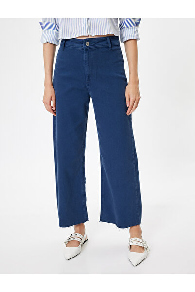 Koton Geniş Kısa Paça Kot Pantolon Yüksek Bel - Sandra Jeans