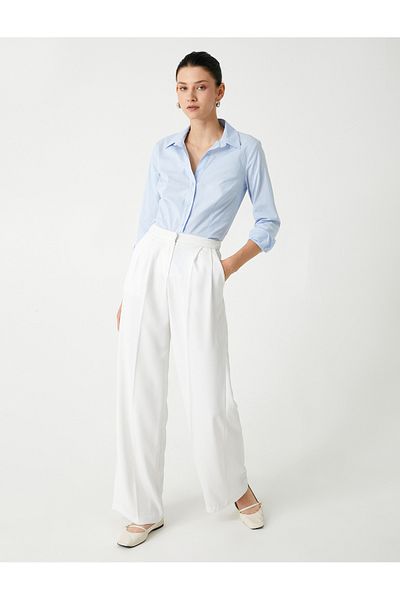 Koton Bavlněná košile Slim Fit Classic s dlouhým rukávem