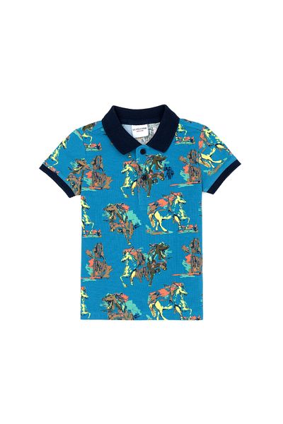 U.S. Polo Assn. Тениска с поло яка в индиго цвят за момче - 50278162-VR028