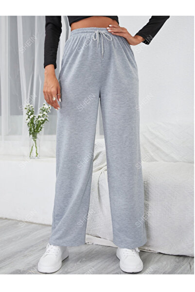 yx yustex sport Siyah Kadın Bol Paça Eşofman Trend Model Ter Tutmaz Esnek Kumaş