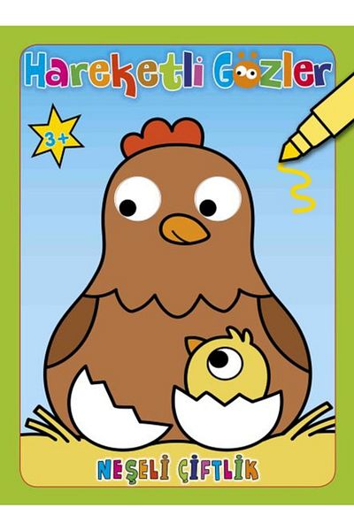 Nan Kitap Cheerful Farm - Moving Eyes 0-6 Years Old Publishing Book