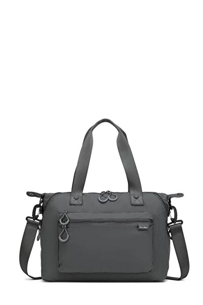 SMART BAGS Geantă de umăr ultraușoară gri închis pentru femei SMK UL-3139