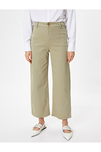 Koton Geniş Kısa Paça Kot Pantolon Yüksek Bel - Sandra Jeans