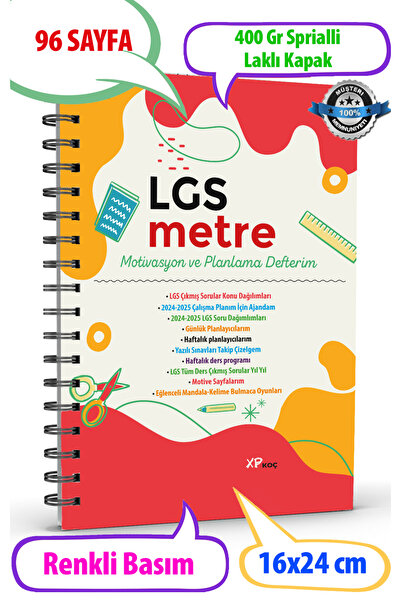 Genel Markalar LGSMETRE Motivasyon ve Planlama Defteri Günlük ve Haftalık Planlayıcı Fenomen Hız Güçlendiren