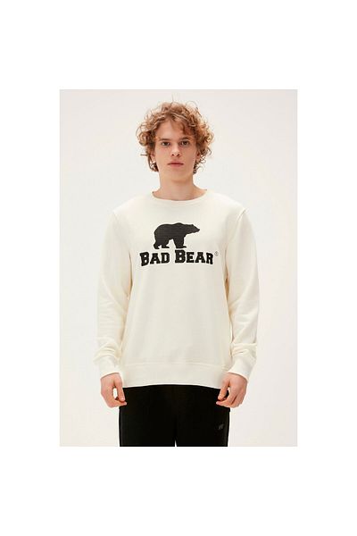 Bad Bear Erkek Sweatshirt Ekru 22.02.12.007 Logo Crewneck