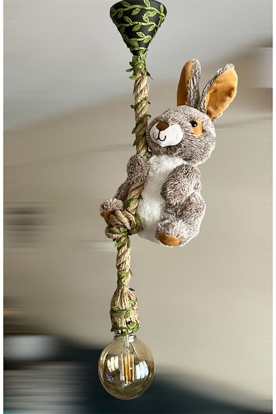 Tiny Desing Accessorıes Baby & Kids Room Rope Chandelier (Rabbit) (Grey-Mink)
