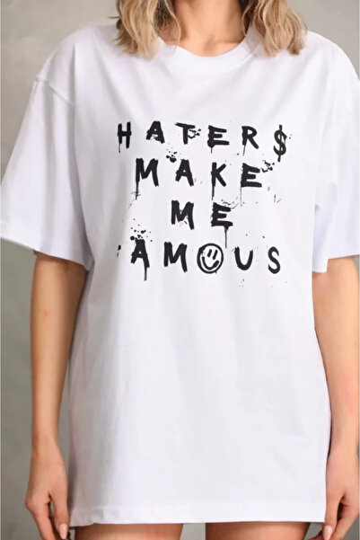 JANES Unisex Printed Oversize T-Shirt - White