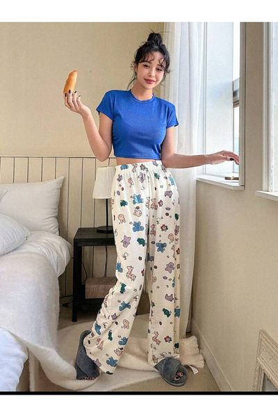 eyonnwear Πιτζάμες Unisex με χαριτωμένο ζωικό σχέδιο με φαρδύ παντελόνι