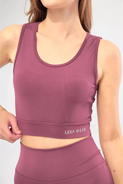 JANES Лилаво вълнообразно принт без ръкави къса блуза