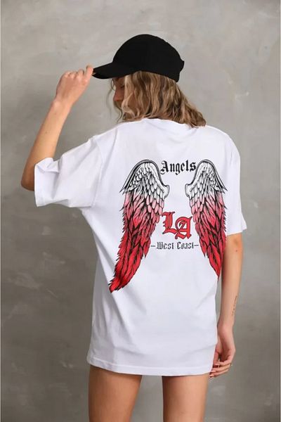 JANES Λευκό μπλουζάκι Unisex Oversize με στάμπα