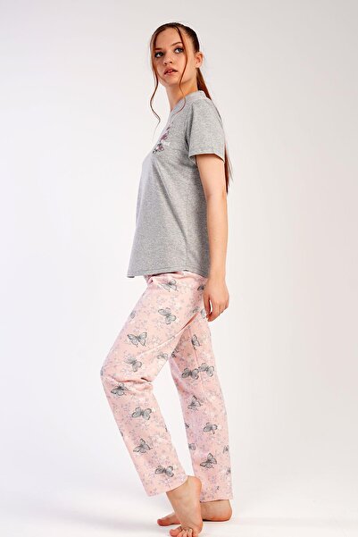 C&City Gray Short Sleeve Pajama Set - 441014