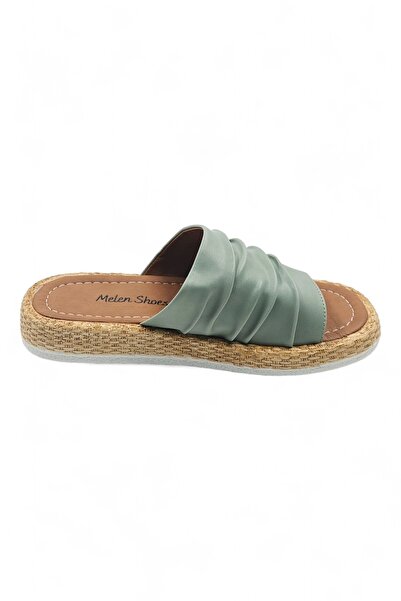 Melen Shoes Green High-Sole Women's Daily Summer Slippers