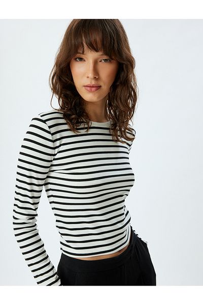 Koton Crew Neck Long Sleeve Basic Combed Cotton T-Shirt