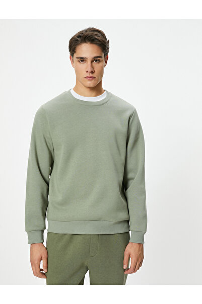 Koton Crew Neck Long Sleeve Raised Sweatshirt - Basic Model