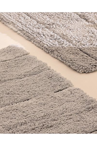 Madame Coco Light Gray Bleuet Bath Mat - 60x100 cm