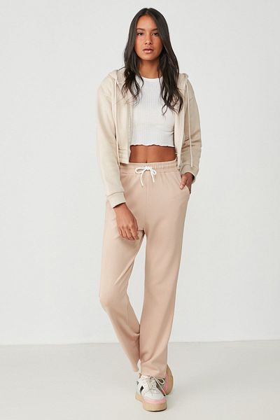 C&City Pantaloni de sport cu picioare largi 736 Cafea cu lapte