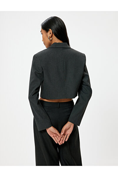Koton Anthracite Women's Blazer Jacket 5Wak50013Uw