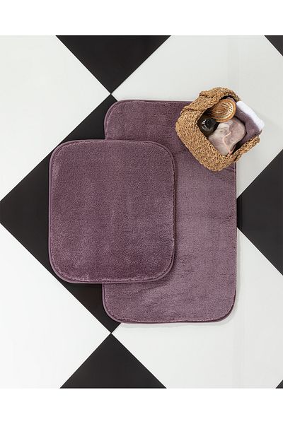 Madame Coco Χαλάκι μπάνιου Carol 2 τεμαχίων - Dark Plum - 50x80 cm