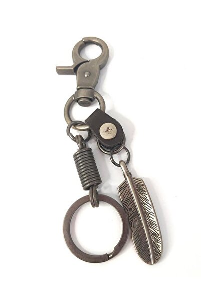 Hd Marketim Breloc din piele 10953 - Cu figură de pene HDMarketim