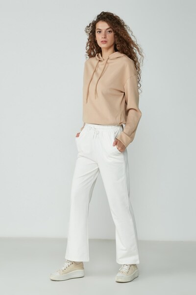 C&City φαρδύ μπατζάκι καμπάνα Φούτερ 736 Εκρού