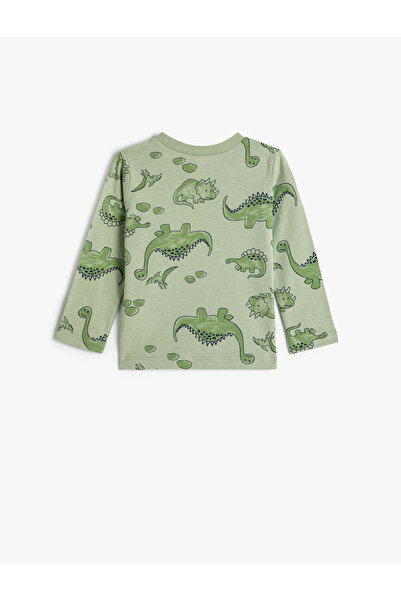 Koton Dinosaur Printed Long Sleeve Crew Neck T-Shirt
