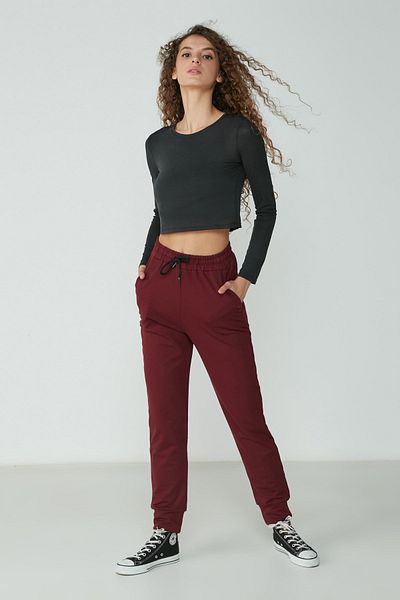 C&City Jogger Cuff Sport-Jogginghose 735 Weinrot
