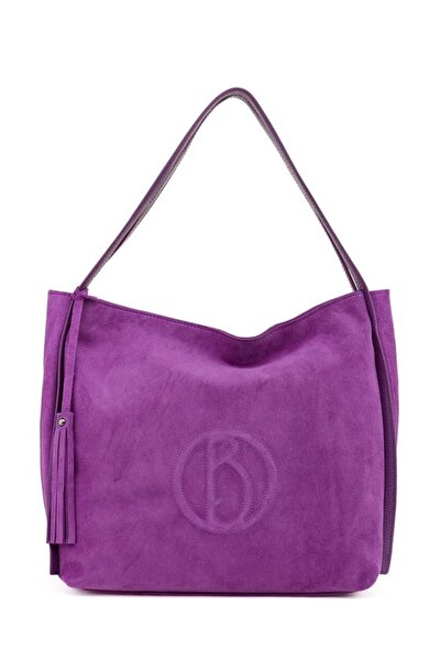 Bilik Deri Suede Mor-Süet Kadın Omuz Çantası BLM T-02