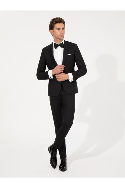 Cacharel Siyah Ex. Slim Fit Smokin Damatlık 50251808-VR046