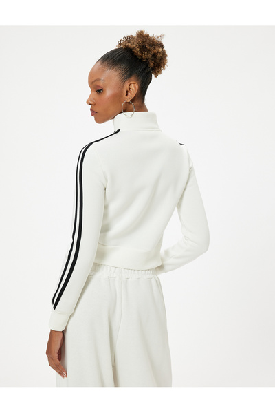 Koton Φούτερ Crop με γιακά με φερμουάρ