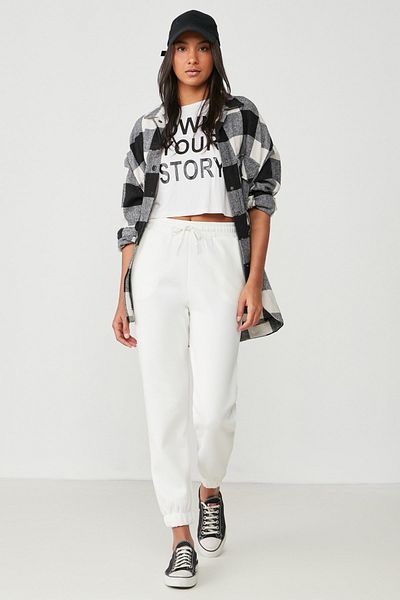C&City Basic Jogger-Jogginghose 802 Ecru
