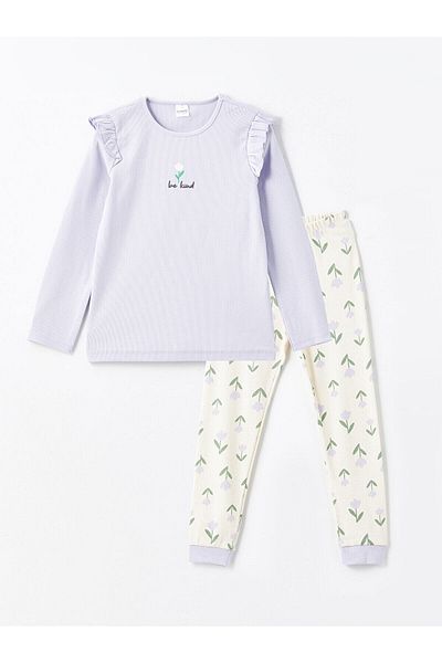 LC Waikiki Set de pijamale pentru fete LCWK Crew Neck