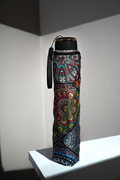 Genel Markalar Soft Mandala Desenli 8 Telli Manuel Rüzgara Dayanıklı Şemsiye ...