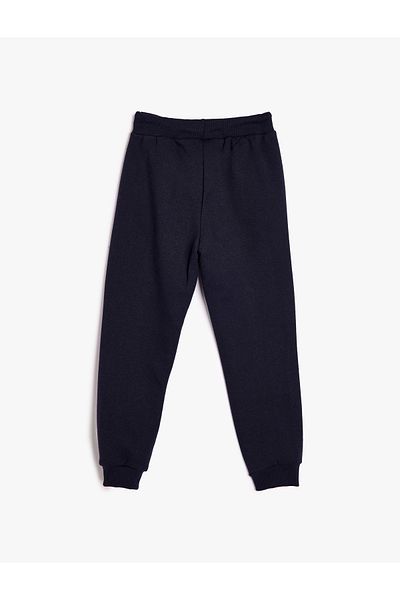 Koton Ribbed Jogger Sweatpants with Tie Waist Pocket Detail