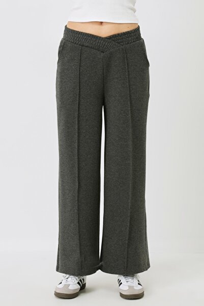 C&City High Waist Wide Leg Sweatpants 747 - Smoke