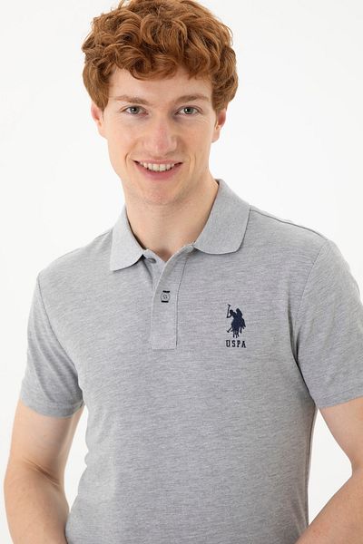 U.S. Polo Assn. Ανδρικό μπλουζάκι Grey Melange Basic - 50284633 -VR086