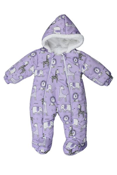 MAİBELLA New Girl Boy Baby Forest Animals Patterned Plush Hooded Winter Jumpsuit
