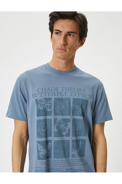 Koton Crew Neck Short Sleeve Cotton Printed T-Shirt