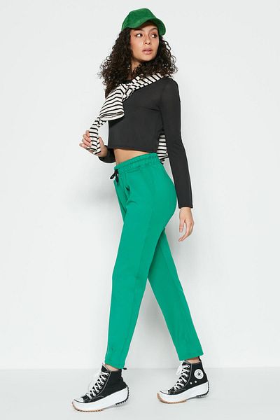 C&City Jogginghose mit Falten an Taille und Bein 810 Grün