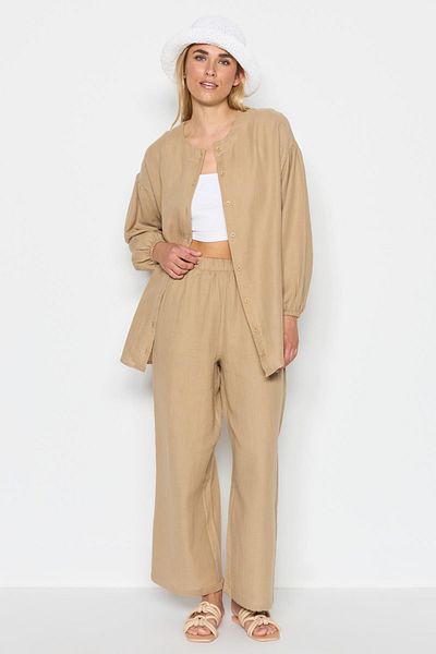 C&City Organic Cotton Muslin Shirt Trousers Set 9123 Beige