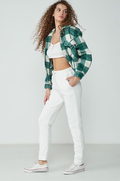 C&City Jogginghose mit Bündchen am Bein, 903 Ecru