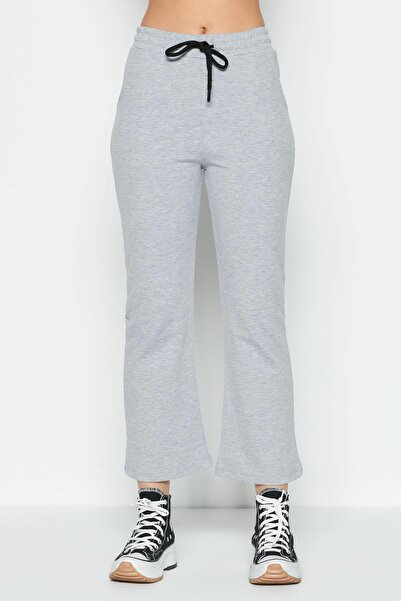 C&City Wide Leg Flared Sweatpants 736 Gray