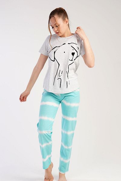 C&City Schneemelange Kurzarm-Pyjama-Set - 441027