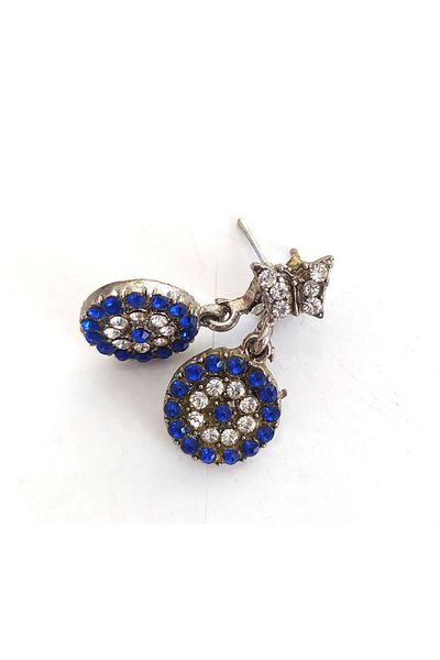 Hd Marketim Evil Eye Beaded Butterfly Jewelled Earrings