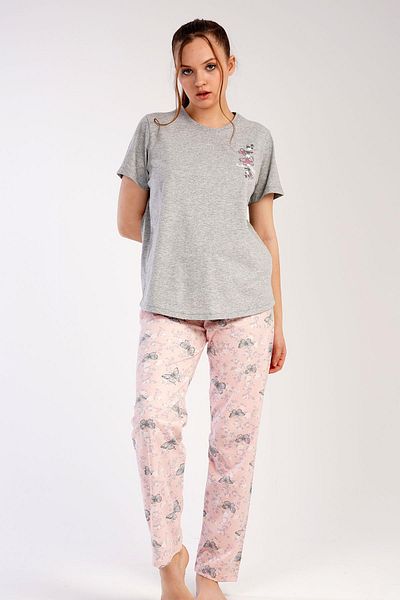 C&City Gray Short Sleeve Pajama Set - 441014